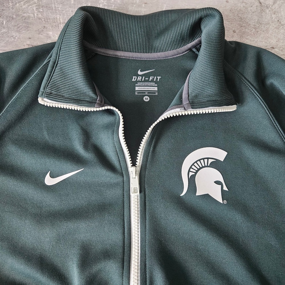 Nike Michigan State Spartans Dri-FIT Track Jacket Womens M Green Full Zip